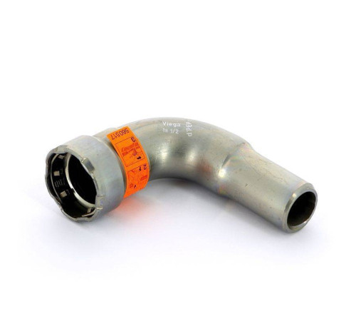 Отвод однораструбный 90° Viega Megapress пресс оцинкованная сталь 1/2 694630