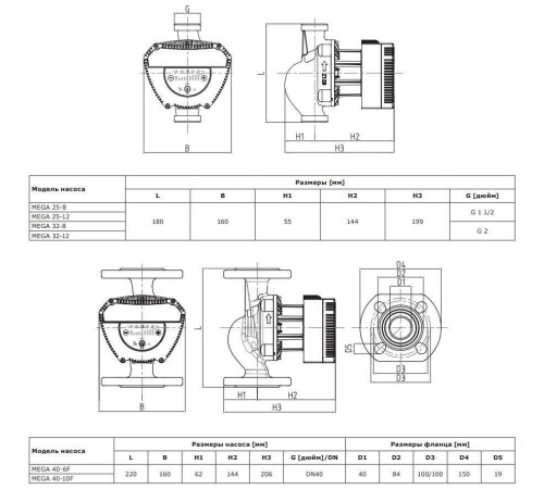 Циркуляционный насос Shinhoo MEGA 40-10F 71121006