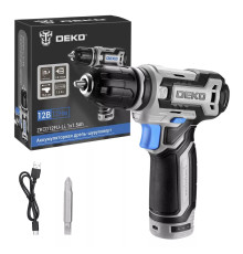 Дрель-шуруповерт аккумуляторная DEKO ZKCD12FU-Li 12 В 1x1.5 Ач 063-4114