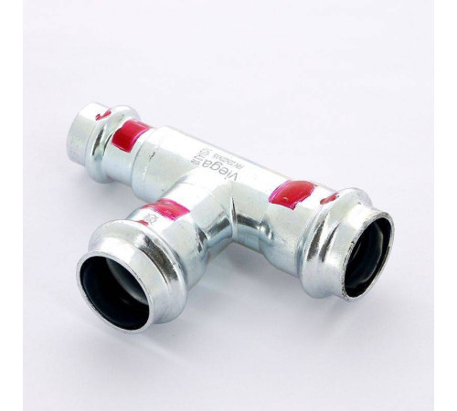 Тройник пресс Viega Prestabo SC-Contur оцинкованная сталь 22х22х15 мм 642655