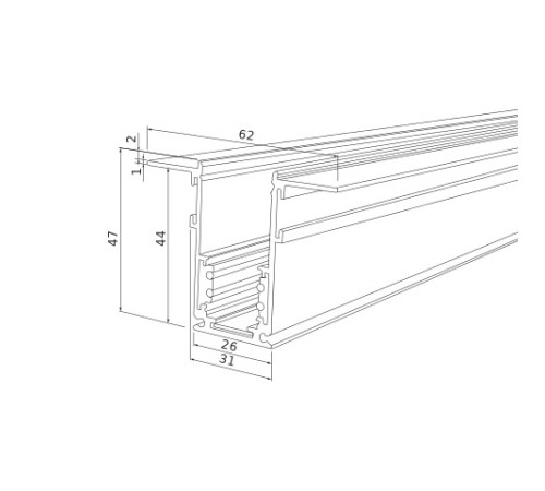 Slim Magnetic Шинопровод встраиваемый черный (2м) 85087/00 85087/00