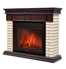 Каминокомплект Electrolux Bricks 25 камень бежевый шпон темный дуб с очагом EFP/P-2520LS N 1747576