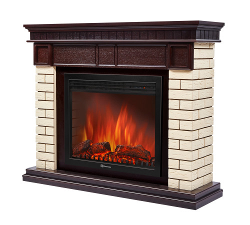 Каминокомплект Electrolux Bricks 25 камень бежевый шпон темный дуб с очагом EFP/P-2520LS N 1747576