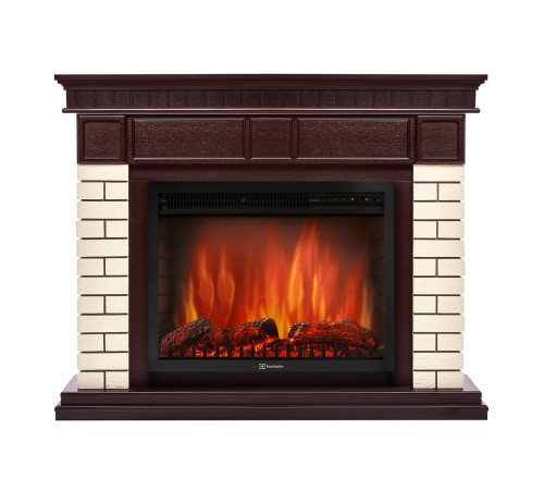 Каминокомплект Electrolux Bricks 25 камень бежевый шпон темный дуб с очагом EFP/P-2520LS N 1747576