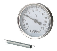 Термометр биметаллический накладной Gappo G1301 0-120 °C с пружиной G1301