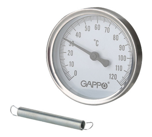 Термометр биметаллический накладной Gappo G1301 0-120 °C с пружиной G1301
