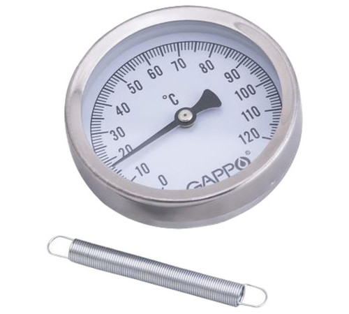 Термометр биметаллический накладной Gappo G1301 0-120 °C с пружиной G1301