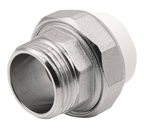 Муфта комбинированная разъемная THERMOLIGHT PP-R НР 25х1 белая НС-1620531