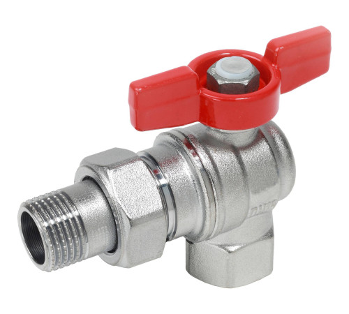 Кран шаровой угловой Giacomini R789 3/4 ВР-НР с накидной гайкой R789X005