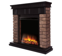 Портал для электрокамина Firelight Bricks Wood Classic камень коричневый шпон темный дуб НС-1525999