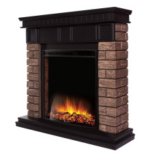 Портал для электрокамина Firelight Bricks Wood Classic камень коричневый шпон темный дуб НС-1525999