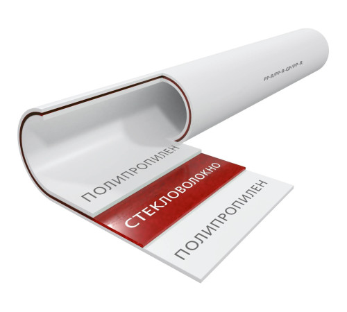 Труба полипропиленовая THERMOLIGHT PP-R FIBER SDR 7.4 50х6.9 мм PN20 армированная стекловолокном белая 1620644