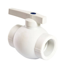 Кран шаровой полипропиленовый THERMOLIGHT 40 мм белый 1620492