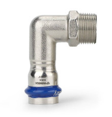 Угольник 90° Varmega Inox Press раструб — наружная резьба 22 мм x 3/4 1659691