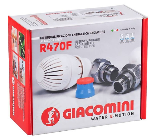 Комплект для подключения радиаторов Giacomini термостатический прямой DN15 PN10 R470FX013