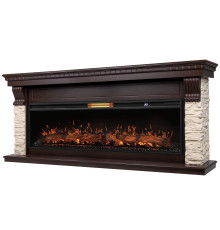 Каминокомплект Royal Thermo Aurora RTFP/P-AR60LS с порталом Michigan 60 камень молочный шпон темный дуб НС-1721305