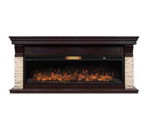 Каминокомплект Royal Thermo Aurora RTFP/P-AR60LS с порталом Michigan 60 камень молочный шпон темный дуб НС-1721305