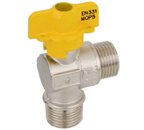 Кран шаровой для газа угловой Bugatti KENTUCKY 1/2 НВ бабочка 3220044