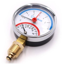 Термоманометр радиальный Vieir 80 мм 6 бар 1/2 YE6