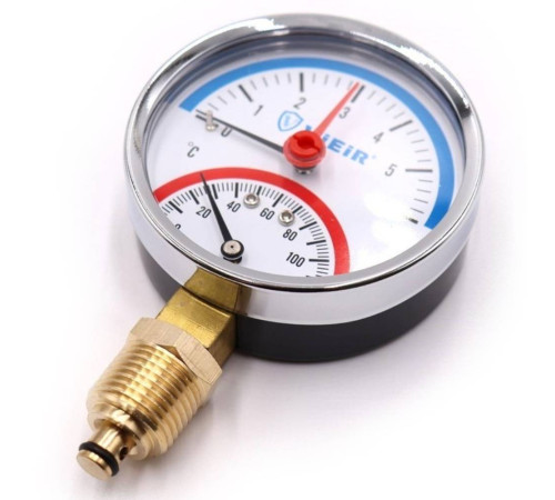 Термоманометр радиальный Vieir 80 мм 6 бар 1/2 YE6