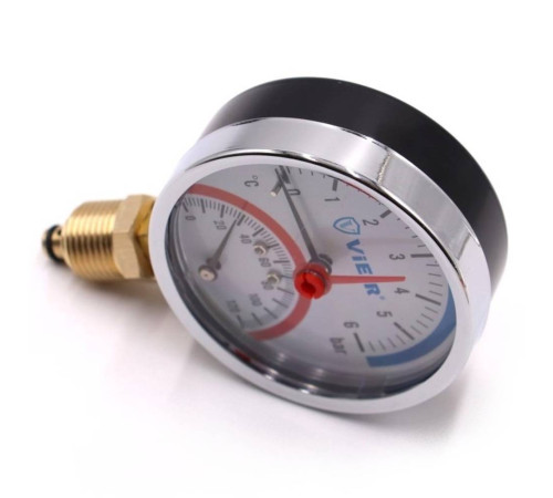 Термоманометр радиальный Vieir 80 мм 6 бар 1/2 YE6