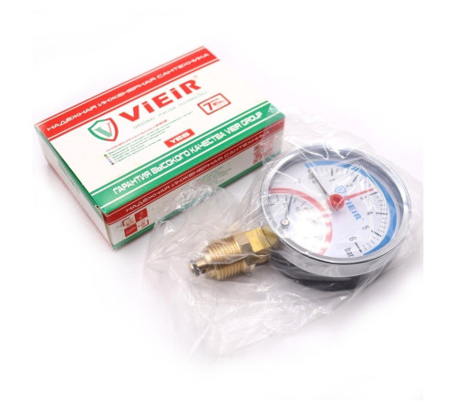 Термоманометр радиальный Vieir 80 мм 6 бар 1/2 YE6
