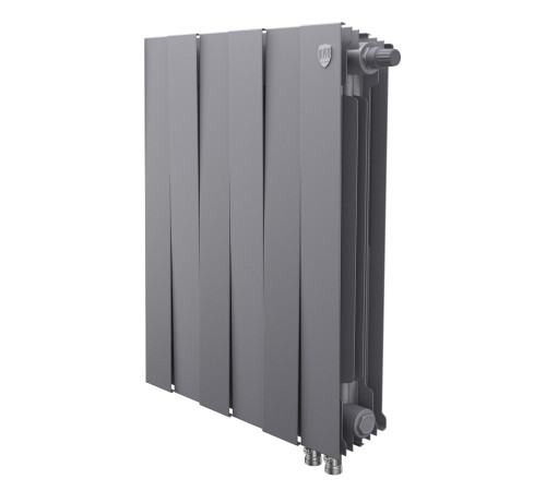 Радиатор биметаллический Royal Thermo PianoForte 500 6 секций нижнее подключение Silver Satin 1682381