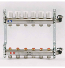 Коллекторная группа из нержавеющей стали Uni-Fitt 315S с регулировочными и термостатическими вентилями 1 x 3/4 EK 6 выходов 451I4306