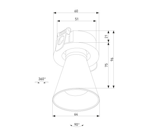 Светильник встраиваемый поворотный с антибликовой решеткой Bell 8W 4000K черный 25097/LED