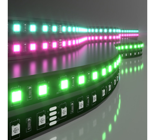 Светодиодная лента 24 В 14,4 Вт/м 60 Led/м 5050 IP20, RGB, Black, 5 м Лента светодиодная 24V 14,4W 60Led 5050 IP20 RGB, Black, 5м