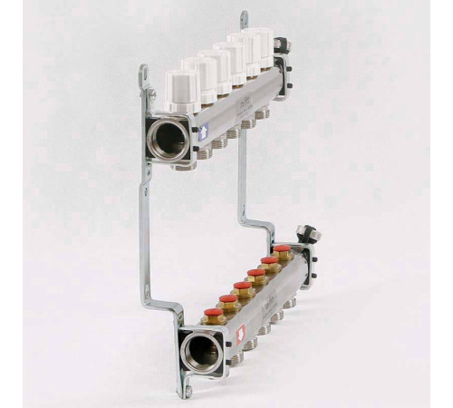 Коллекторная группа из нержавеющей стали Uni-Fitt 315S с регулировочными и термостатическими вентилями 1 x 3/4 EK 6 выходов 451I4306