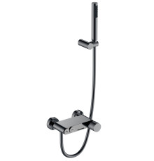 Смеситель для ванны Boheme Stick Touch с душевым комплектом глянцевый оружейный металл 123-SGM.2