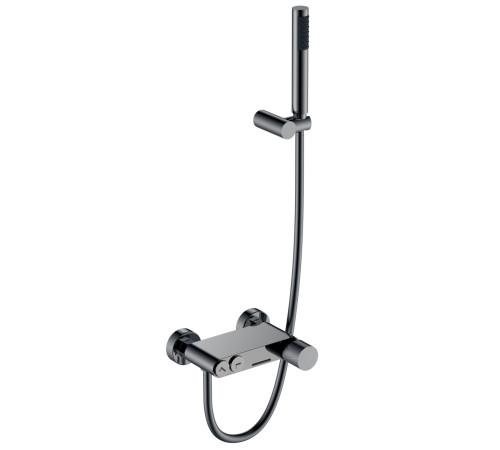 Смеситель для ванны Boheme Stick Touch с душевым комплектом глянцевый оружейный металл 123-SGM.2