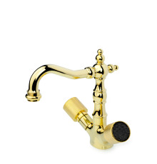 Смеситель для раковины Boheme Royal Cristal на 1 отверстие золото/черный кристалл 292-Royal/CRST black