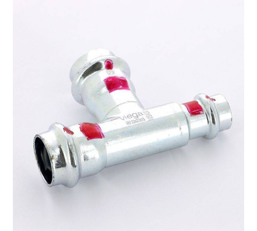 Тройник пресс Viega Prestabo SC-Contur оцинкованная сталь 22х22х15 мм 642655