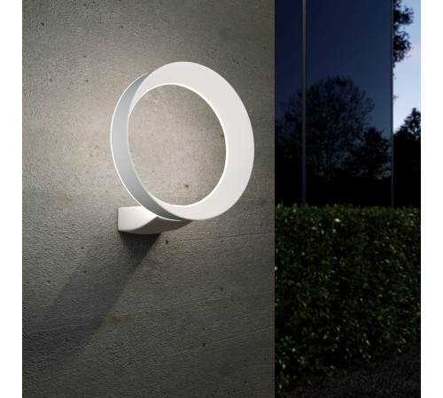 Уличный настенный светодиодный светильник Ring IP54 1710 TECHNO LED белый