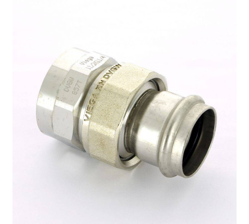 Муфта разъемная Viega Sanpress Inox 35х1 1/4 пресс-В с плоским уплотнением 437541