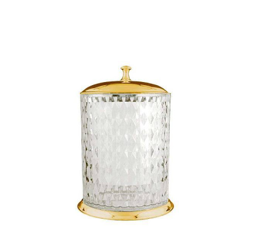 Мусорное ведро круглое напольное Boheme Chiaro золото 10518