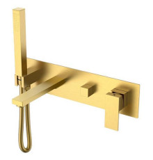 Смеситель для ванны встраиваемый Boheme Qubic золото матовое 474-2-MG