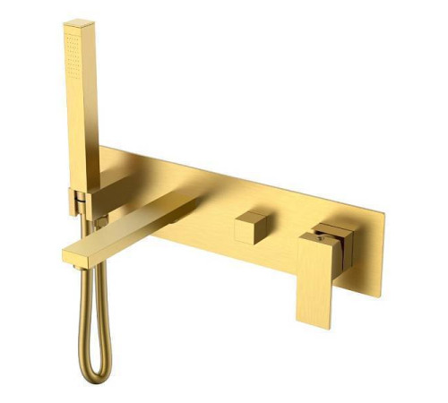 Смеситель для ванны встраиваемый Boheme Qubic золото матовое 474-2-MG