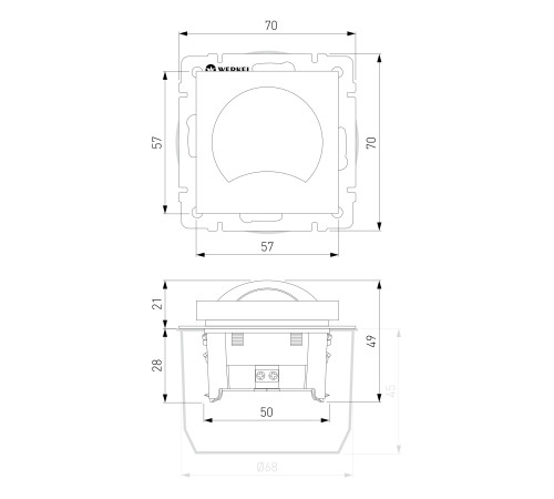 Встраиваемая LED подсветка МУН (черный матовый) W1154408