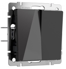 Выключатель двухклавишный (черный акрил) W1120048