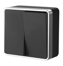 Выключатель двухклавишный Gallant черный/хром W5020035