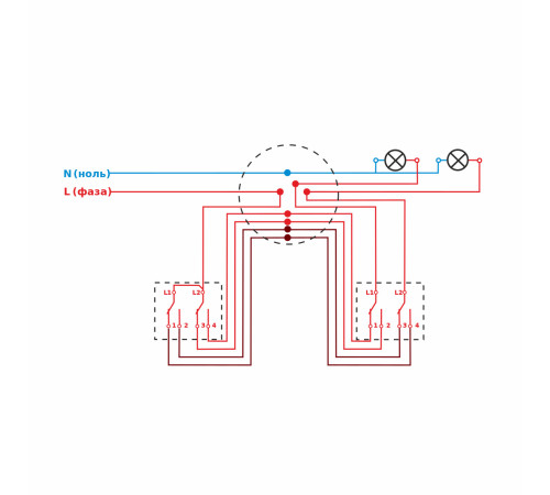 Выключатель двухклавишный проходной с подсветкой (Hammar черный) W1222108