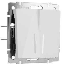 Выключатель двухклавишный с подсветкой (белый акрил) W1120141