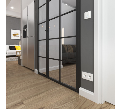 Выключатель двухклавишный с подсветкой (Hammer белый) W1220101