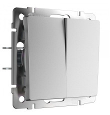 Выключатель двухклавишный (серебряный матовый W1120065