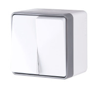 Выключатель двухклавишный влагозащищенный Gallant белый WL15-03-02