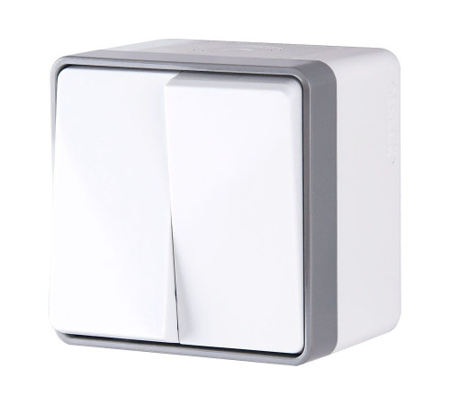 Выключатель двухклавишный влагозащищенный Gallant белый WL15-03-02