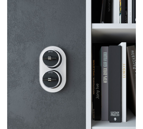 Выключатель на 4 положения двухклавишный Vintage черный матовый/хром W5822051